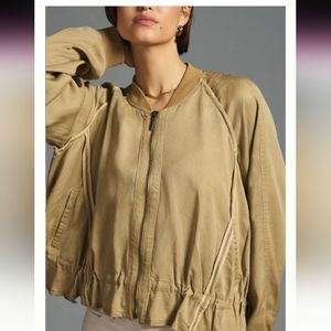 By Anthropologie Ruffled Bomber Jacket